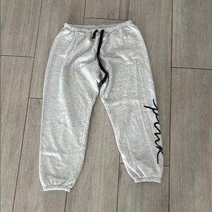 Victoria’s Secret PINK Gray Sweatpants with Black Drawstring